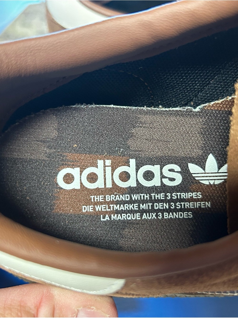 NIB adidas Handball Spezial Brown Suede Sneakers White Stripes Men 9 Pickleball - Picture 4 of 9